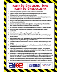 kabin üstüne çıkma veya inme etiketi, kabin üstüne çıkma veya inme etiketi