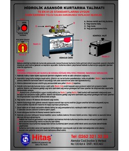 hidrolik asansör kurtarma talimatı, hidrolik asansör kurtarma talimatı