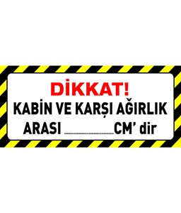 kabin ve karşı ağırlık etiketi, kabin ve karşı ağırlık etiketi