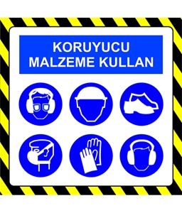 koruyucu malzeme kullan etiketi, koruyucu malzeme kullan etiketi