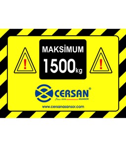 maksimum 1500kg etiketi, maksimum 1500kg etiketi