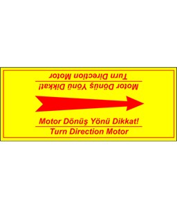 motor dönüş yönü etiketi, motor dönüş yönü etiketi