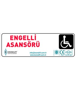 engelli asansörü etiketi, engelli asansörü etiketi